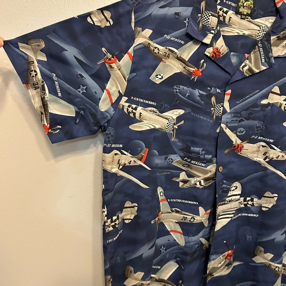 Benny's USA Fighter Planes Men's Hawaiian Shirt 2XL 100% cotton - Picture 9 of 10